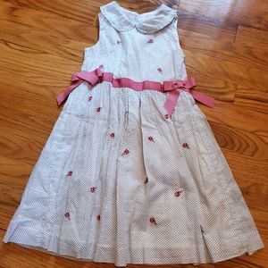 Janie and Jack Dotted Rose Girls Size 4 Dress